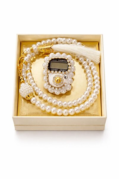 ATLASAKSESUARR Hediyelik Ful Taşlı Zikirmatik Ve Tesbih seti Kutulu