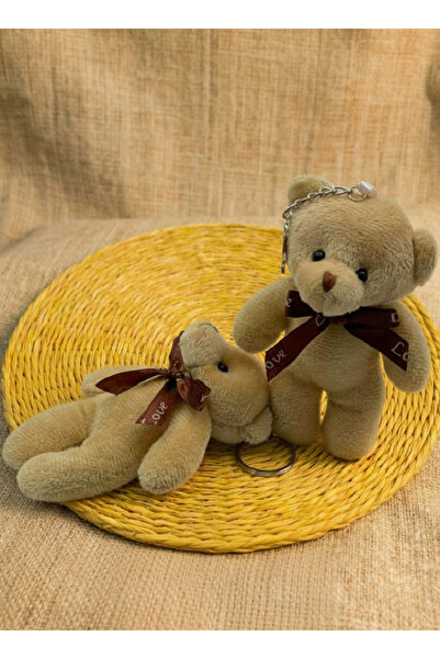 Massaltay Σετ 5 βελούδινα αρκουδάκια μπρελόκ σε χρώμα καραμέλα 12 εκ. Αρκουδά...