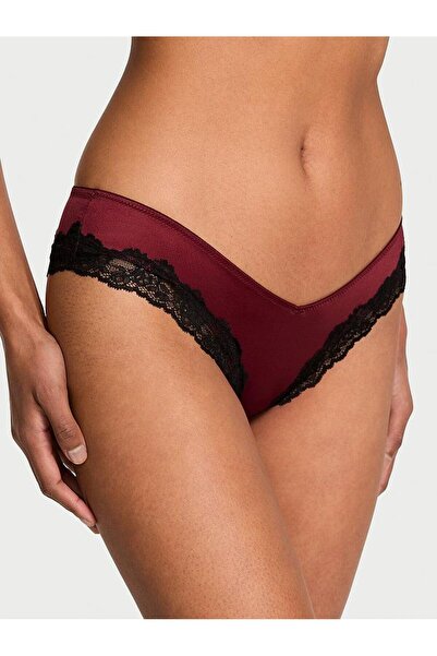 Victoria's Secret Lace Trimmed Deep Leg Cut Cheeky Panties