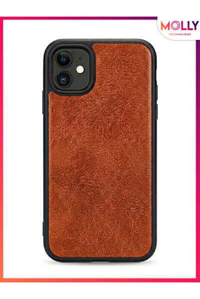 Molly Saddle Brown Elite Leather Textured Silicone Case for iPhone 11