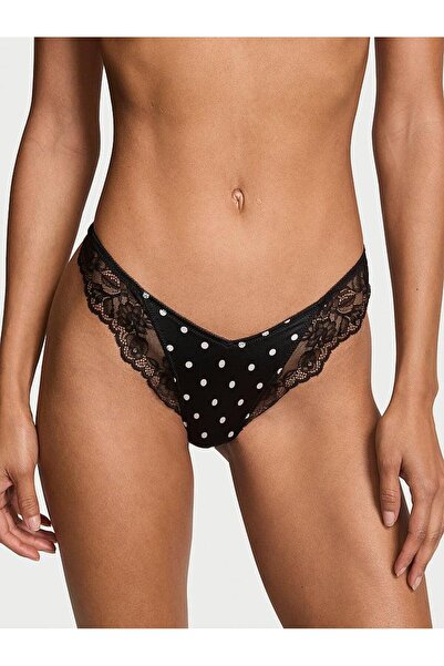 Victoria's Secret Gül Dantelli Derin Bacak Kesim Tanga