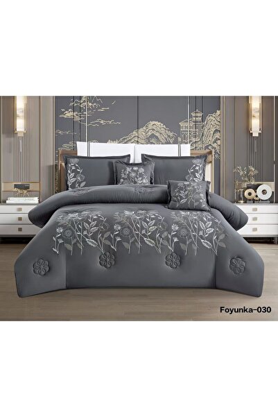 Asia مفرش سرير مزدوج عرائسي مطرز صيفي ناعم - طقم 8 قطع - لحاف نفرين صيفي طقم ...