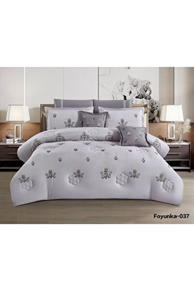 Asia مفرش سرير مزدوج عرائسي مطرز صيفي ناعم - طقم 8 قطع - لحاف نفرين صيفي طقم ...