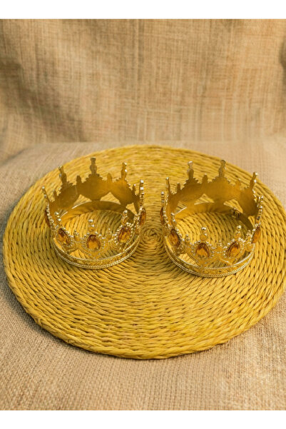 Massaltay Stone Cake Crown Mica 7.5 cm Transparent Durable Birthday Cake Topp...