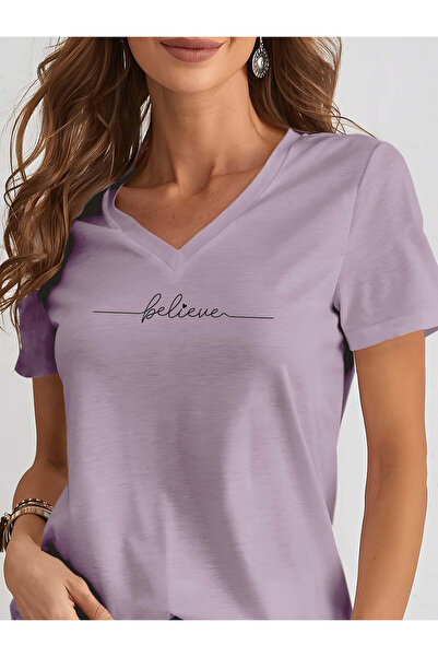 Deocept Mix Printed Women's Sleeveless V-Neck Relaxed Fit T-Shirt