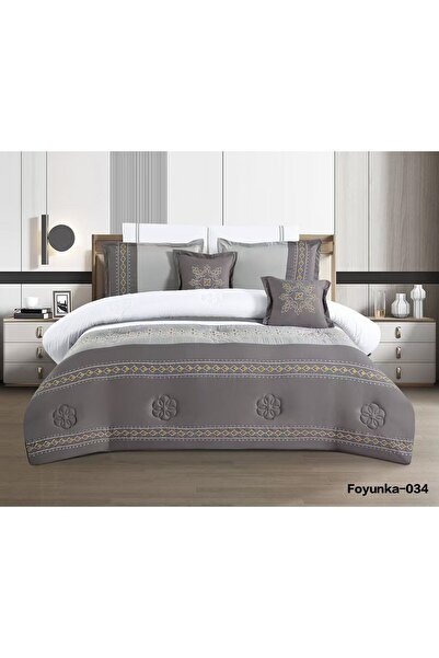 Asia Soft Summer Embroidered Double Bridal Bedspread Set - 8 Pieces - Summer ...