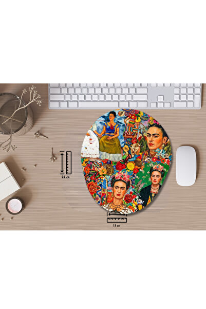 IVART Frida Kahlo - Oval Mouse Pad with Mixed Pattern Bracelet Design