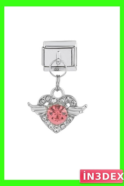 İN3DEX إكسسوار ساحر من الفولاذ المقاوم للصدأ بتصميم قلب مجنح