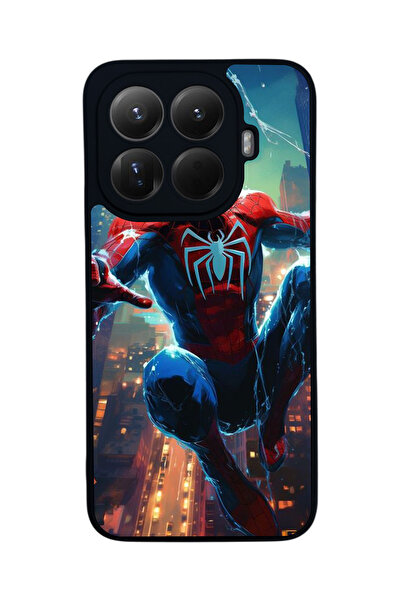 Aksel Kılıf غطاء حماية متوافق مع Mi 15 T Pro 5G، مطبوع، أسود غير لامع، سيليكو...