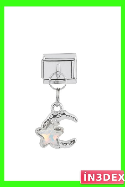 İN3DEX إكسسوار مجوهرات على شكل نجمة القمر من الفولاذ المقاوم للصدأ