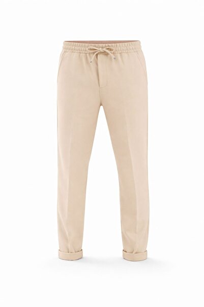 Karatopak Men's Regular Fit Trousers with Elastic Waist and Lycra Cuffs