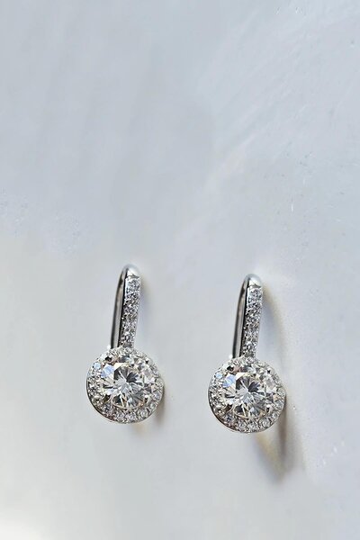 MorMajor Silver 6 MM MOZANİT HALKA YUVARLAK KESİM GÜMÜŞ KÜPE