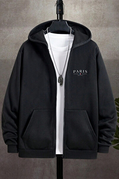 VAN VLECK Unisex Oversize Zippered Sweatshirt Jacket