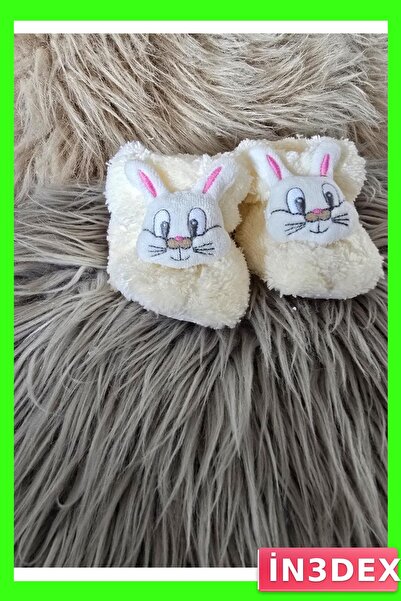 İN3DEX Newborn Baby Booties 0-4 Months Natural Material