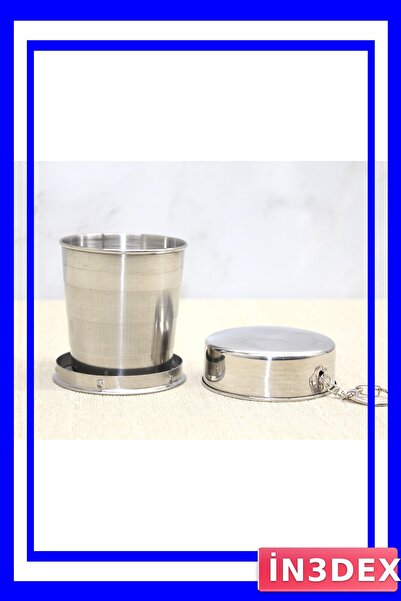 İN3DEX Foldable Stainless Steel Travel Cup 8.5X8 cm