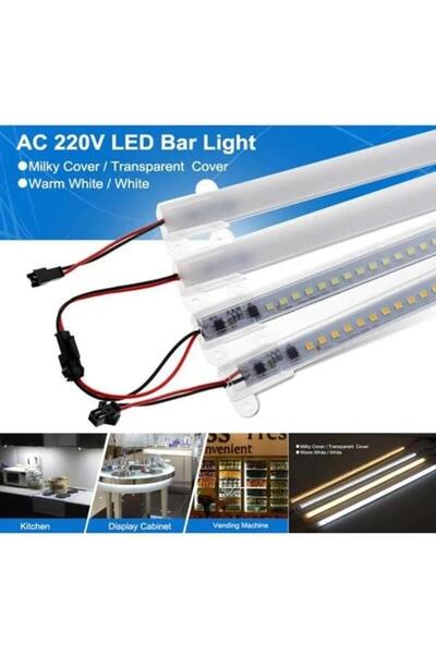 DORA LED 220 Volt 4014 Çubuk Led Beyaz 6000-6500K-Opak Cam 50 CM Kasalı Dim E...