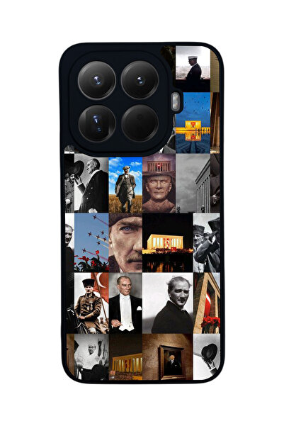 Aksel Kılıf غطاء حماية متوافق مع Mi 15 T Pro 5G، مطبوع، أسود غير لامع، سيليكو...