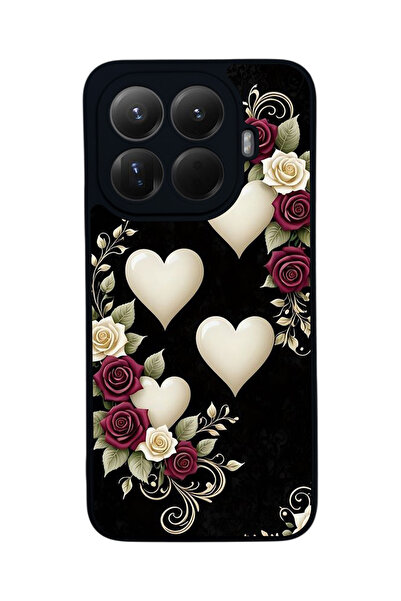 Aksel Kılıf غطاء حماية متوافق مع Mi 15 T Pro 5G، مطبوع، أسود غير لامع، سيليكو...