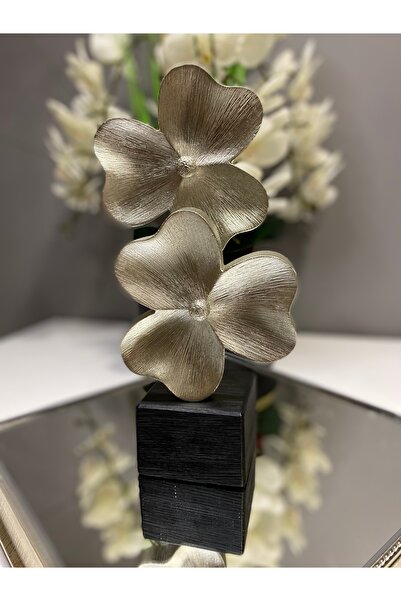 İnci line souvenırs İkili Yonca Dekoratif Biblo Modern Salon Aksesuarı Ağır v...