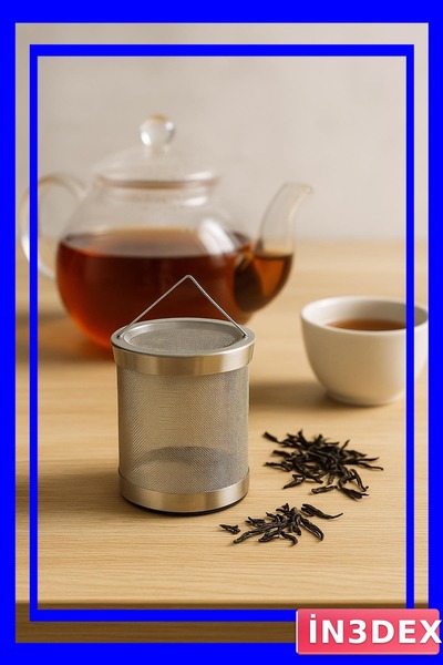 İN3DEX مصفاة شاي صغيرة الحجم من الفولاذ المقاوم للصدأ 5x8x5 سم