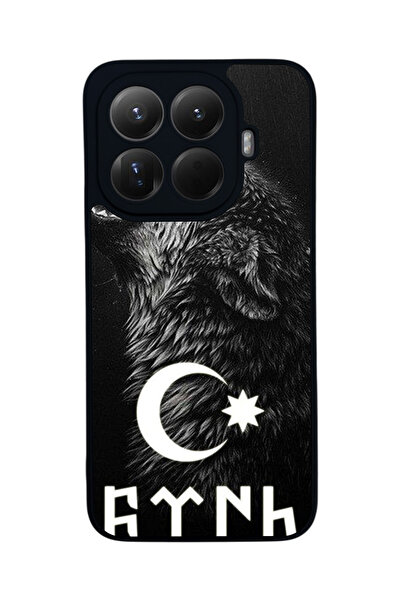 Aksel Kılıf غطاء حماية متوافق مع Mi 15 T Pro 5G، مطبوع، أسود غير لامع، سيليكو...