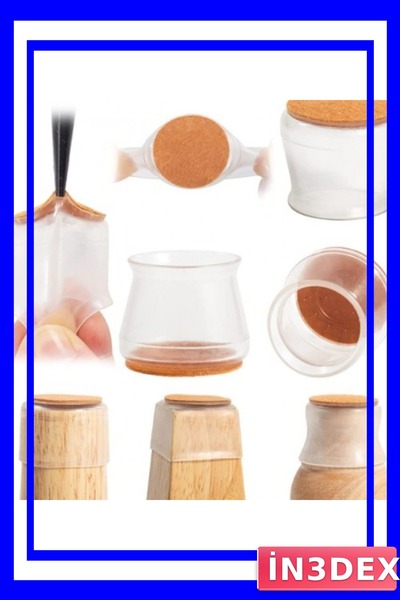 İN3DEX Silicone Felt Base Chair Foot Cover Set 4 Pieces