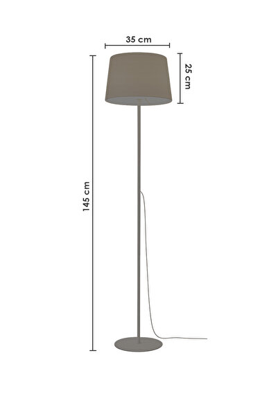 Ultra Home Aqua Model Siyah Metal Ayaklı Bohem Lambader 145 cm Kumaş Başlıklı Salon Yatak Odası Köşe Aydınlatma