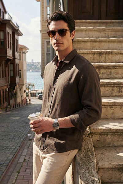 Buratti Бавовняна сорочка з класичним коміром та довгими рукавами для чоловік...