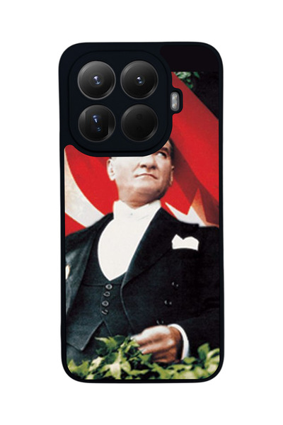 Aksel Kılıf غطاء حماية متوافق مع Mi 15 T Pro 5G، مطبوع، أسود غير لامع، سيليكو...