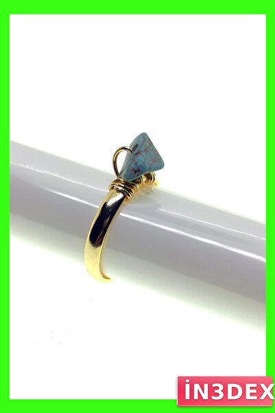 İN3DEX Adjustable Natural Stone Ring with Zircon Stone