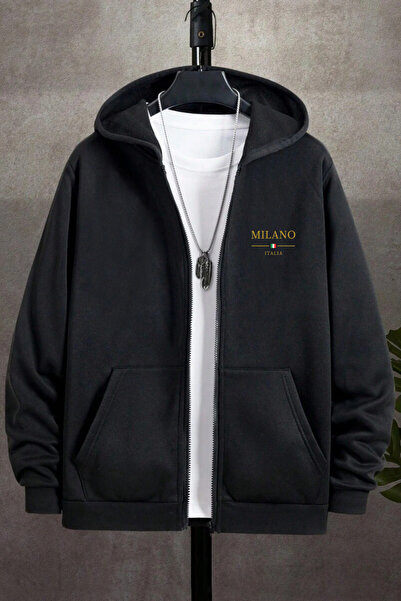 VAN VLECK Unisex Oversize Zippered Sweatshirt Jacket