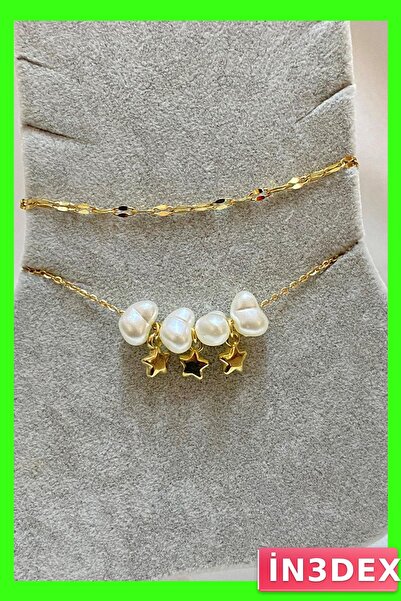 İN3DEX Anti-Tarnish Steel Anklet with Zircon Stones for Daily Use