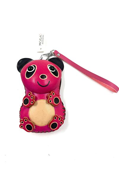 MD Moda Accessories Handmade Leather Keychain with Panda Figure / Mini Zipper...