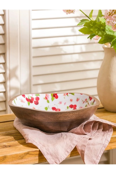 LC وعاء سلطة مطبوع عليه الكرز المختلط من LCW HOME مقاس 24 سم