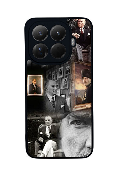 Aksel Kılıf غطاء حماية متوافق مع Mi 15 T Pro 5G، مطبوع، أسود غير لامع، سيليكو...