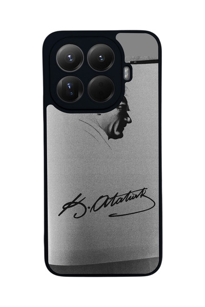 Aksel Kılıf غطاء حماية متوافق مع Mi 15 T Pro 5G، مطبوع، أسود غير لامع، سيليكو...