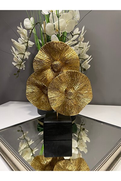 İnci line souvenırs Üçlü Çiçek Dekoratif Biblo Modern Salon ve Ev Aksesuarı A...