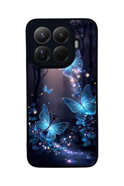 Aksel Kılıf Mi 15 t Pro 5g Compatible Printed, Matte Black, Soft Silicone, Pr...