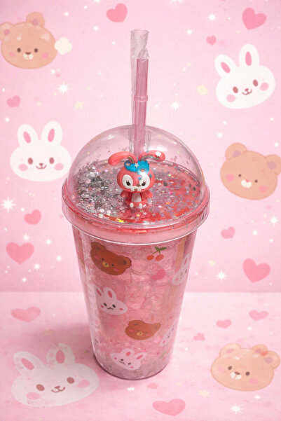 Doğan Ticaret Sevimli Ayıcık Figürlü - Değişen Işıklı Pipetli Suluk