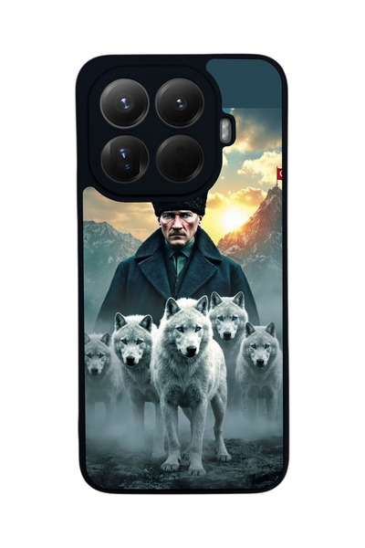 Aksel Kılıf Mi 15 t Pro 5g Compatible Printed, Matte Black, Soft Silicone, Pr...