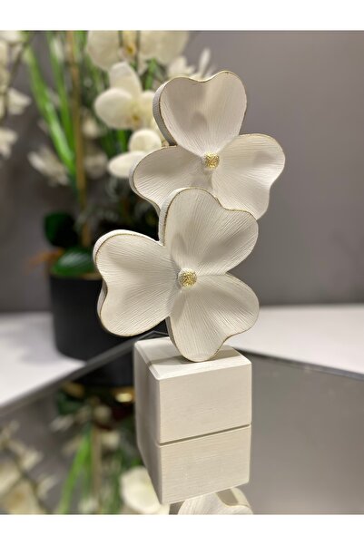 İnci line souvenırs İkili Yonca Dekoratif Biblo Modern Salon Aksesuarı Ağır v...