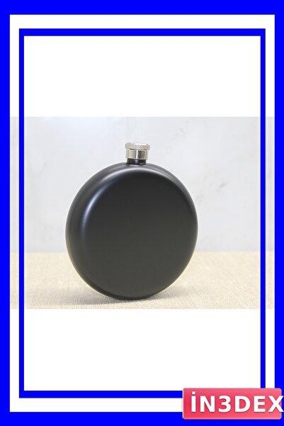 İN3DEX Black Round Flask 230ml Capacity for Travel