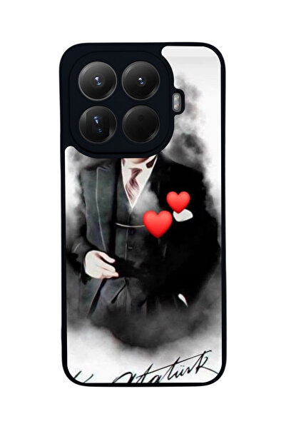 Aksel Kılıf غطاء حماية متوافق مع Mi 15 T Pro 5G، مطبوع، أسود غير لامع، سيليكو...