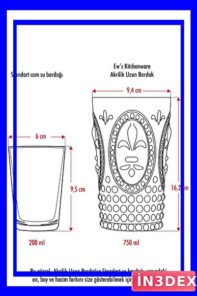 İN3DEX Unbreakable Acrylic Water Cup 750ml Plum Color