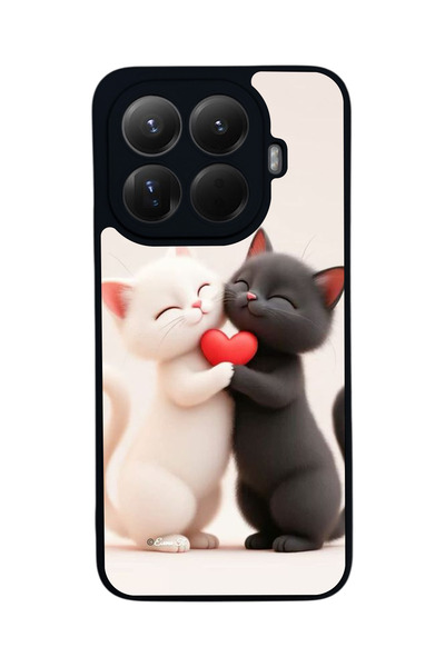 Aksel Kılıf غطاء حماية متوافق مع Mi 15 T Pro 5G، مطبوع، أسود غير لامع، سيليكو...