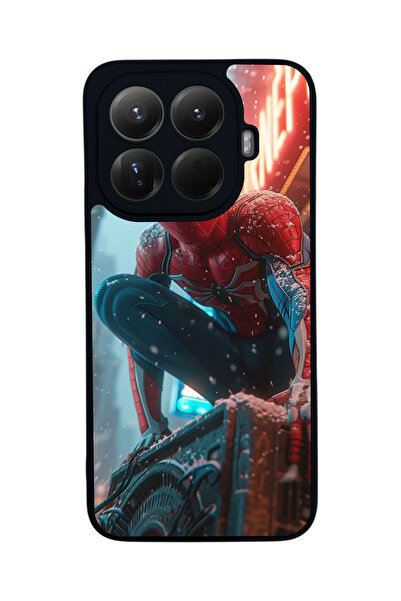 Aksel Kılıf غطاء حماية متوافق مع Mi 15 T Pro 5G، مطبوع، أسود غير لامع، سيليكو...