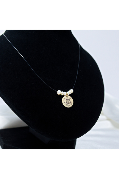 BLACK SWAN Bijoux Colier fir transparent si pandantiv din aur gravat 'Young F...