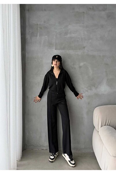 Makarina Women's Modal Fabric Cardigan Track Suit Set