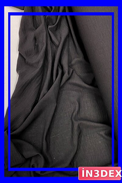 İN3DEX قماش الكتان العضوي باللون الأسود للستائر والملابس