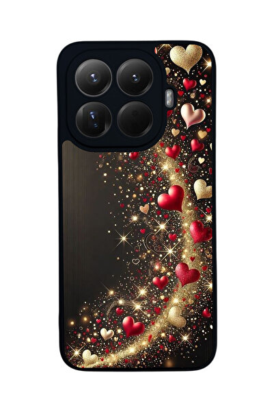 Aksel Kılıf غطاء حماية متوافق مع Mi 15 T Pro 5G، مطبوع، أسود غير لامع، سيليكو...